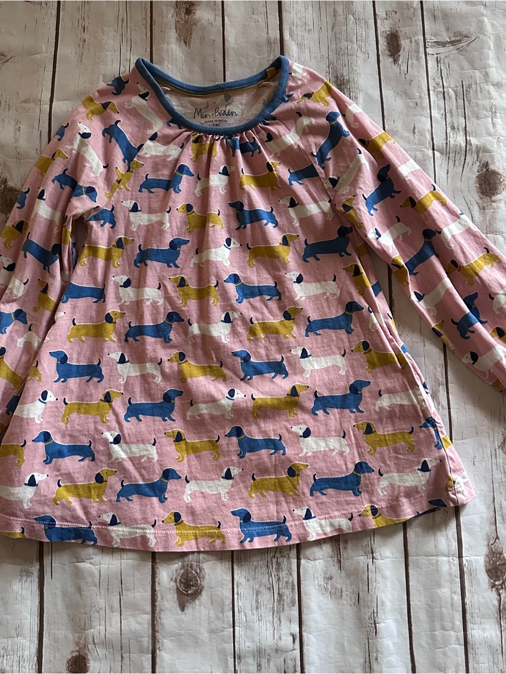 Mini Boden pink dachshund tunic vguc 7/8